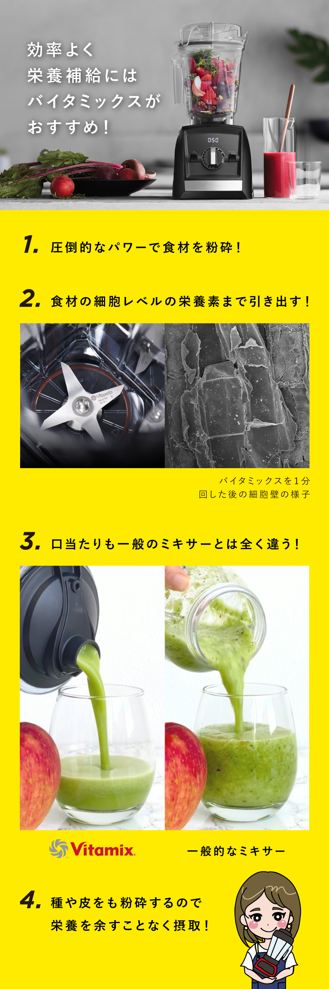 バイタミックス Vitamix Sports スポーツするならバイタミックスを使ってパフォーマンスアップ スムージー 体づくり エネルギー源 疲労回復効果のある栄養素を補給  栄養士のおすすめスポーツ前スムージー 効率よく栄養補給
