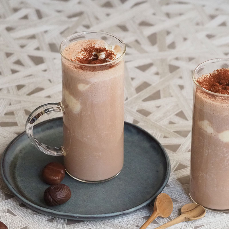 Vitamixの摩擦熱で作る温かいホットマロンチョコレートレシピ