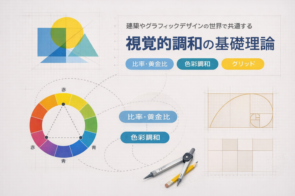 デザインの基礎理論における視覚的調和のイメージ